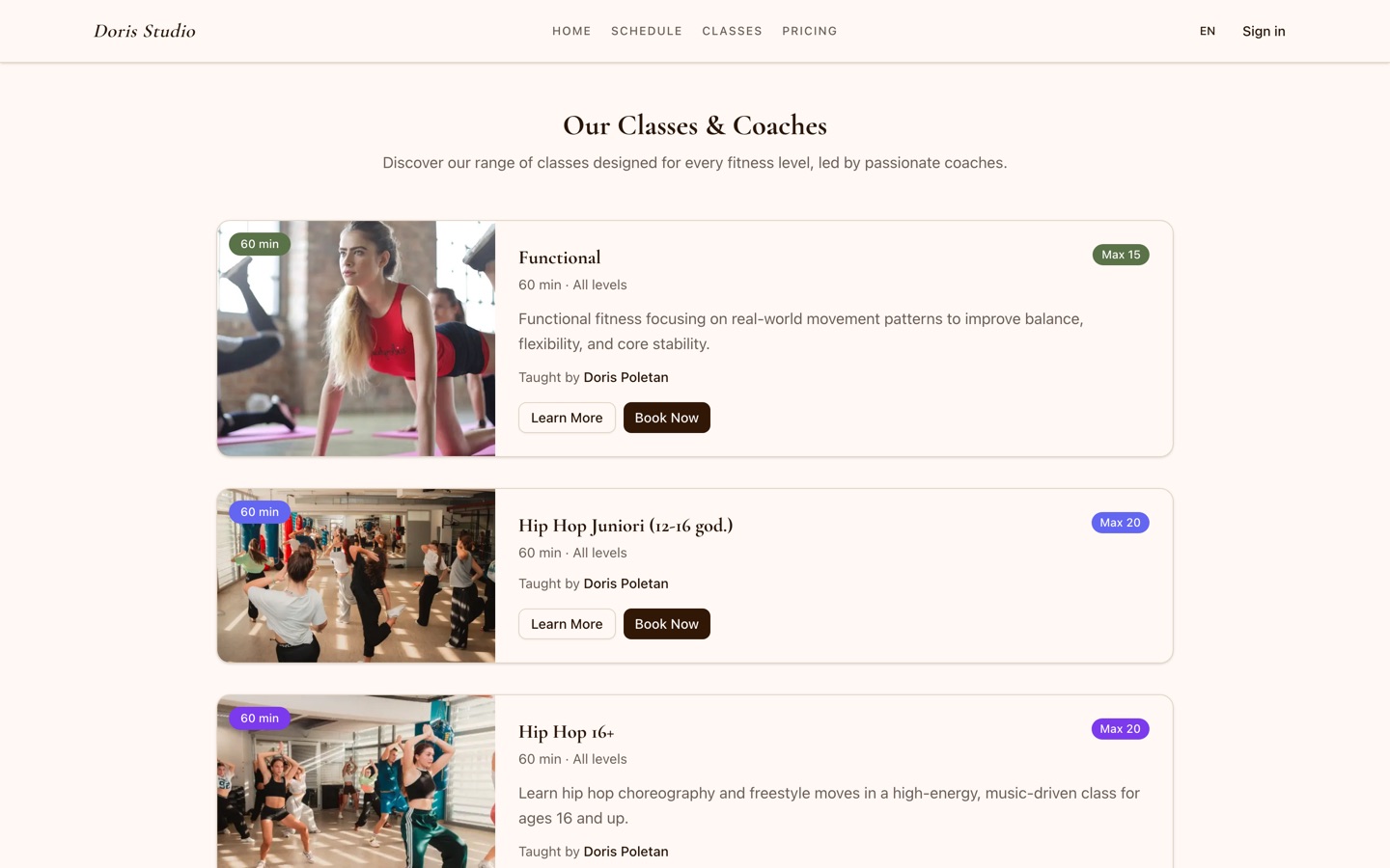 Classes & Coaches - Showcase Your Offering